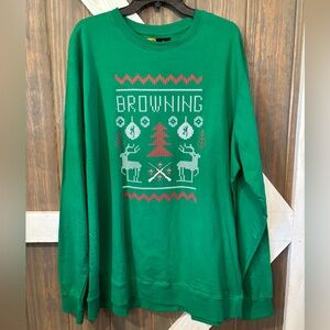 Browning Men’s Crewneck Pullover Christmas Sweatshirt sz XXL